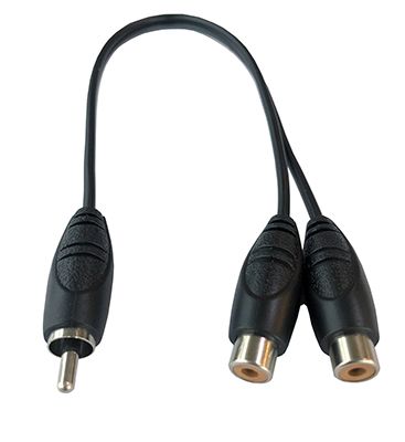 RCA PLUG TO 2X RCA SOCKETS WITH 300MM LEAD - Click Image to Close