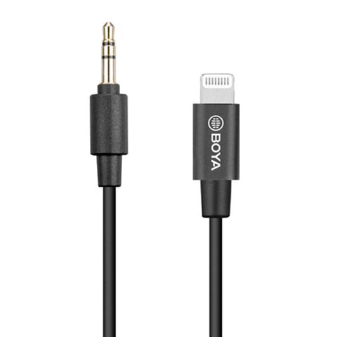 BOYA 3.5MM MALE TRRS TO LIGHTNING ADAPTER CABLE 20CM LENGTH