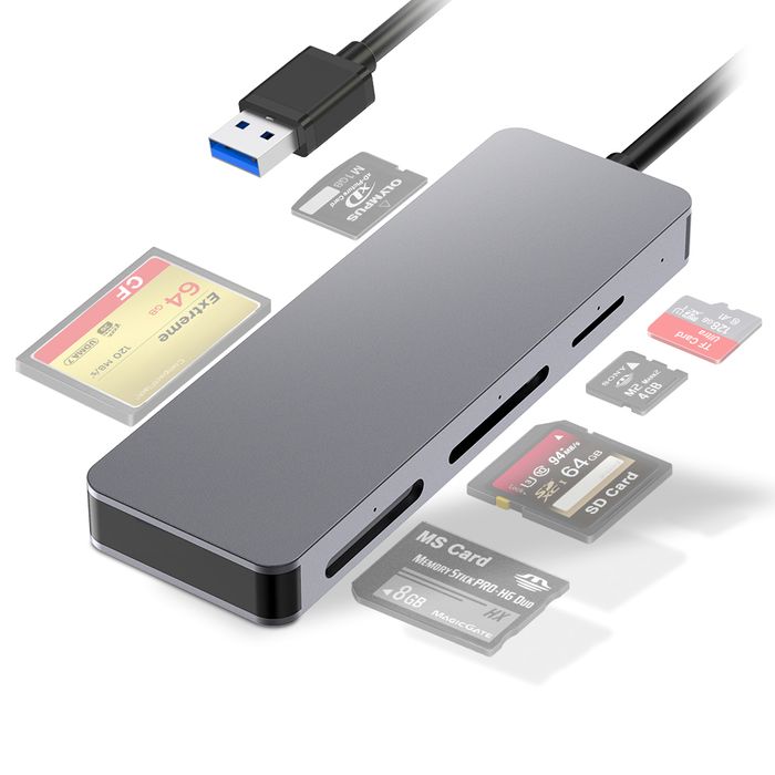 CARD READER ALUMINIUM 5-IN-1 CF/SDXC/XD/MICRO SD/M2/MSPD USB 3.0