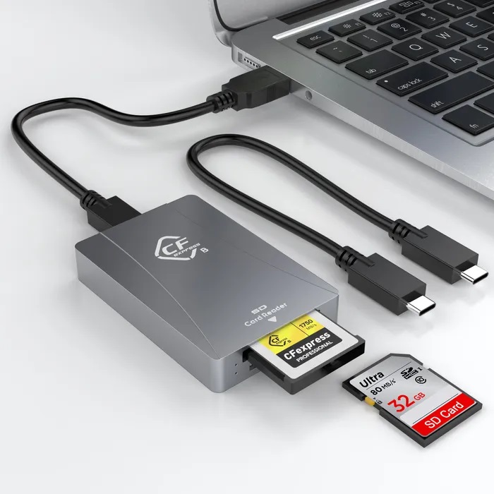 CARD READER ALUMINIUM CFEXPRESS TYPE B USB 3.1 + USB-C