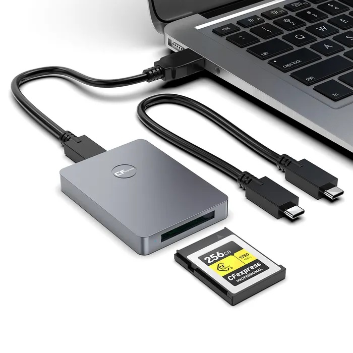 CARD READER ALUMINIUM CFEXPRESS TYPE B USB 3.1 + USB-C - Click Image to Close