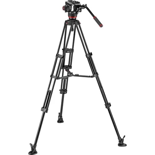 MANFROTTO 504X FLUID VIDEO HEAD & ALU TWIN LEG MS TRIPOD