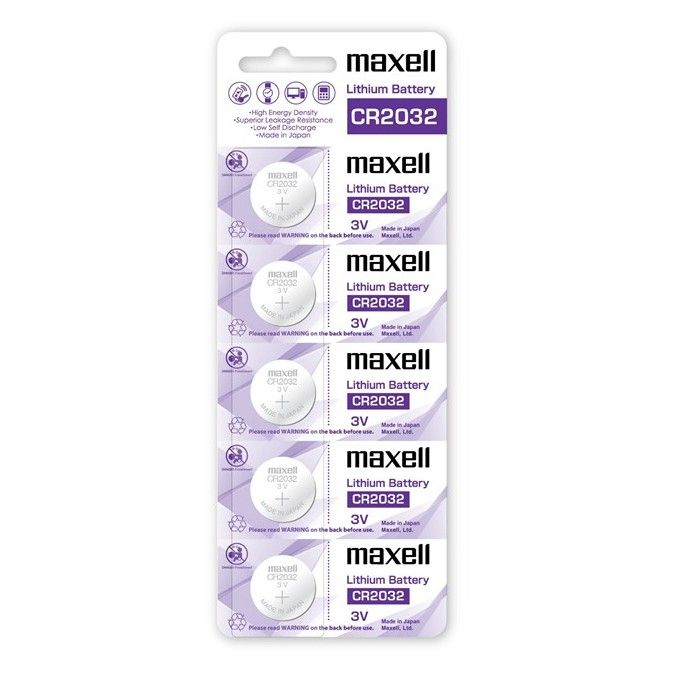 MAXELL LITHIUM BATTERY CR2025 3V COIN CELL 5 PACK