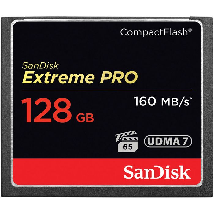 SANDISK EXTREME PRO COMPACT FLASH 128GB UP TO 160MB/S CF CARD UD - Click Image to Close