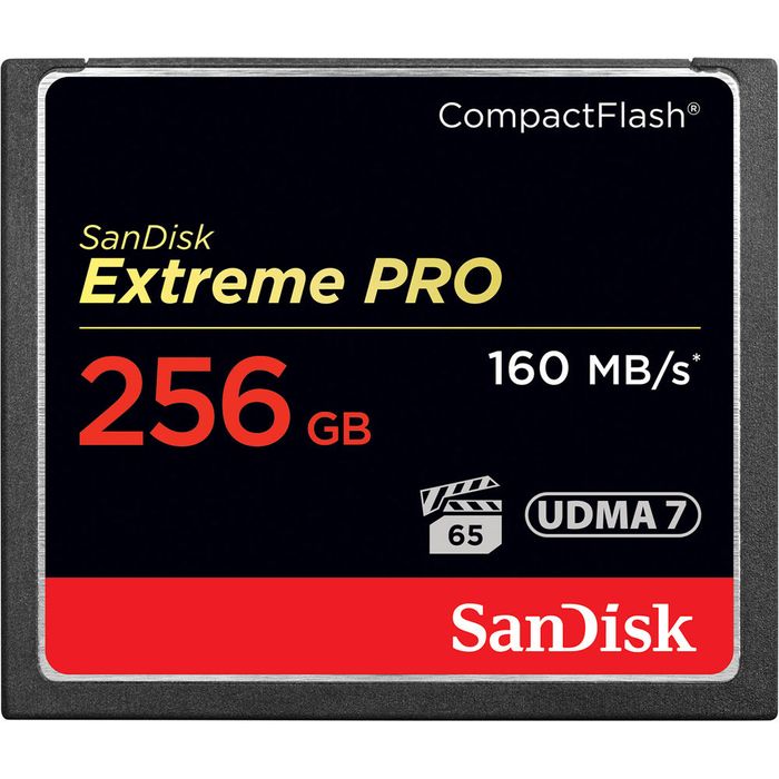 SANDISK EXTREME PRO COMPACT FLASH 256GB UP TO 160MB/S CF CARD UD