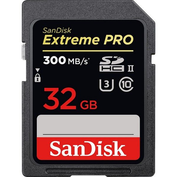 SANDISK EXTREME PRO SDHC 32GB UP TO 300MB/S SD CARD CLASS 10