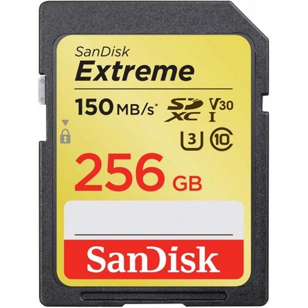 SANDISK EXTREME SDXC 256GB UP TO 150MB/S SD CARD CLASS 10 U3 V30