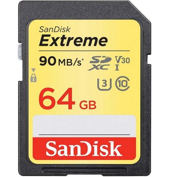 SANDISK EXTREME SDXC 64GB UP TO 150MB/S SD CARD CLASS 10 U3 V30