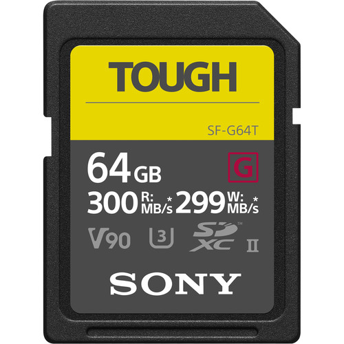 Sony 64GB SF-G Tough Series UHS-II SDXC Memory Card - Click Image to Close