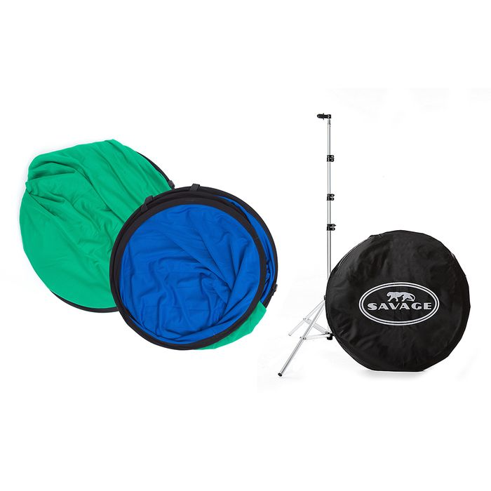 SAVAGE COLLAPSIBLE BACKDROP KIT CHROMA GREEN BLUE 1.52X1.83M